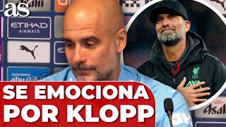 GUARDIOLA se emociona despidiendo a JURGEN KLOPP en SALA DE PRENSA [upl. by Peria]