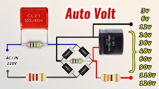 Auto volt convert 220v ac to 3v6v12v24v36v48v68v98v110v120v DC Led driver [upl. by Aynnat]