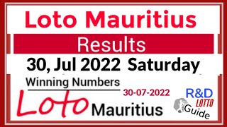 Loto Mauritius Winning Numbers For 30 July 2022 [upl. by Veleda]