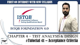 ISTQB FOUNDATION 40  Tutorial 41  Acceptance Criteria  Test Design Techniques  CTFL Tutorials [upl. by Aitnas]