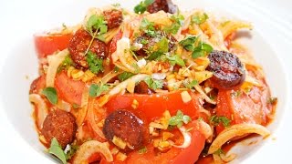 Tomato salad with chorizo [upl. by Schroder]