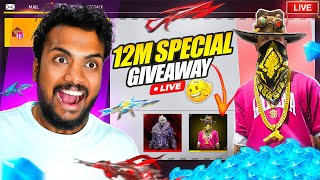 12M Giveaway amp Fun Custom Room Gameplay for Subscribers  Garena Free Fire Max [upl. by Yraeg]