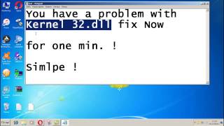 Simple Fix KERNEL32dll error Windows 7881 and 10 [upl. by Auqinal]