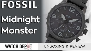 Fossil Nate Matte Black 50mm MultiFunction Watch  Unboxing amp Quick Look [upl. by Basir606]