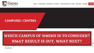 Which Campus Of NMIMS To Consider  NMAT Result Is Out What Next  NMIMS Campus Comparison [upl. by Colet249]