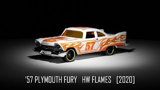 Hot Wheels 57 Plymouth Fury HW Flames 2020 [upl. by Hilton740]