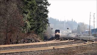 Amtrak Coast Starlights and Cascades  Kalama Washington 12911 [upl. by Husain639]