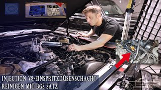 EinspritzdüsenSchacht reinigen  Injection V8 mit BGSReinigungssatz  Mercedes Oldtimer R107 W126 [upl. by Alakcim]