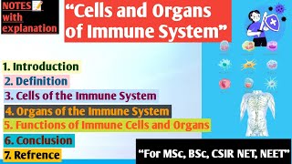 Cells and Organs of Immune System  cells of immune system  organs of immune system [upl. by Esmond]