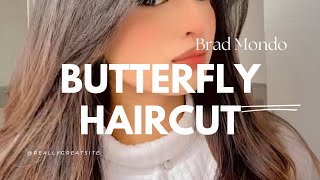 How to do the BUTTERFLY HAIRCUT  Brad Mondo butterfly haircut and curtain bangs  DIY [upl. by Dyche470]