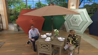 ATLeisure 9 Round Fade Resistant Easy Open Market Umbrella on QVC [upl. by Avram]