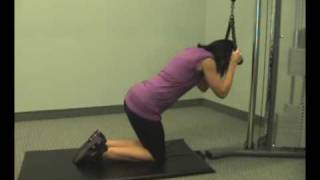 wwwFitnessPTOcom  High Pulley Crunches [upl. by Bink]