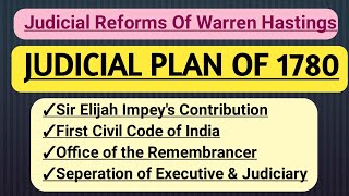 Judicial Plan of 1780 and 1781 Judicial Plans of Warren Hastings  Judicial Reforms of 1780 amp 1781 [upl. by Theodora]