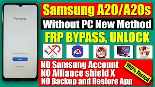 Samsung A20A20s FRP Bypass Android 1112 Without PC New Method [upl. by Edrahs171]