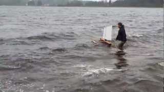 BargeProa sailing upwind with a leeboard [upl. by Jammie40]