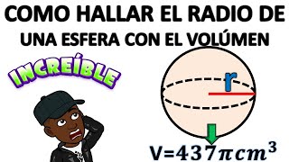 COMO HALLAR EL RADIO DE UNA ESFERA CON EL VOLUMEN [upl. by Lightfoot946]