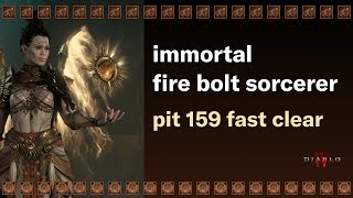 firebolt sorcerer  pit 159 fast clear still no boss lol  diablo 4  season 4 [upl. by Auhso]