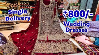 Exclusive Wedding Dresses at only ₹800 Single Delivery Pakistani Suits Hyderabad market [upl. by Quirita]