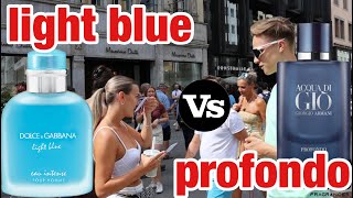 DolceampGabbana light blue eau intense vs Acqua di Gio profondo with JEREMY FRAGRANCE  fragrance test [upl. by Marasco199]