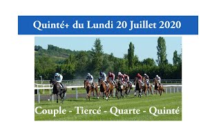 Pronostic Quinté du Lundi 20 Juillet 2020 à Vichy R1  C1 [upl. by Gautier]