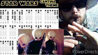 Star Wars Cantina Theme  Tin Whistle Tutorial with Tabs [upl. by Nolyaj]