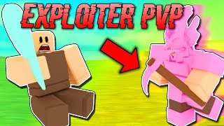 KILLING EXPLOITERS WITH THE PINK DIAMOND ARMOR ROBLOX BOOGA BOOGA [upl. by Ynnavoeg]