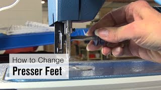 How to Change Presser Feet to the Large Cording Foot on Ultrafeed LSZ1 [upl. by Ahsirahc]