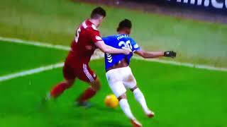 Alfredo Morelos Red Card Rangers Vs Aberdeen longer version [upl. by Newnorb79]