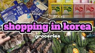 Grocery shopping in korea vlog 🇰🇷 grocery food haul with prices Mushroom flexWatermelon🍉 [upl. by Haleemaj]