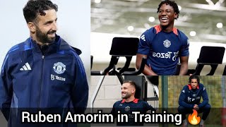 Ruben Amorim Training🔥 Tactics Formation  Lenny Yoro Kobbie Mainoo Mount Luke Shaw in Training [upl. by Ellehcor]