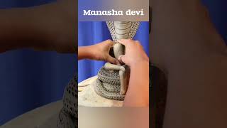 Manasha mata murti making with clay [upl. by Nesyaj]