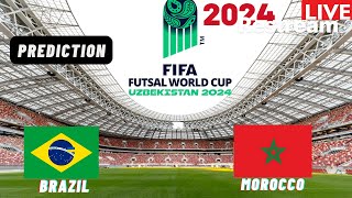 Brazil vs Morocco Live Stream FIFA FUTSAL World Cup 2024 Quarter Final Match Commentary Score [upl. by Aitital]