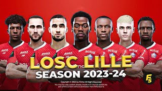 LOSC Lille Facepack Season 202324  Sider and Cpk  Football Life 2024 and PES 2021 [upl. by Renruojos]