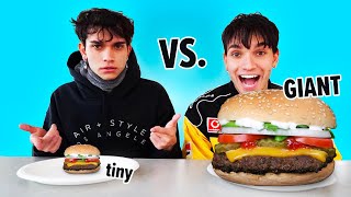 GIANT VS TINY FOOD CHALLENGE  Lucas and Marcus [upl. by Publia291]