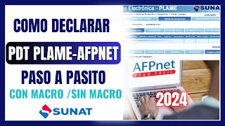 🟠 Como declarar el PDT PLAME y AFP NET 2024  Tutorial paso a paso SUNAT desde cero [upl. by Bernette]