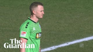 Ingolstadt score while Duisburg keeper takes a drink during game [upl. by Schaper]