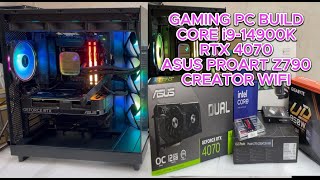 Gaming PC Build i914900K RTX 4070  ASUS PROART Z790 CREATOR WIFI  PC assembly tutorial 2024 [upl. by Hahsia]