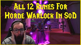 Season of Discovery All 12 Runes For Horde Warlock In SoD [upl. by Zilber478]