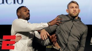 Jon Jones and Alexander Gustafsson get into shoving match at UFC 232 presser  MMA Sound [upl. by Quentin]