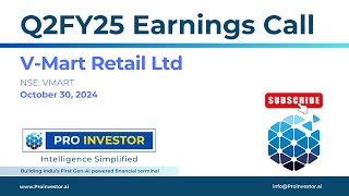 VMart Retail Ltd  Q2FY25  Earnings Conference Call  concall concallshorts vmart [upl. by Dnarud]