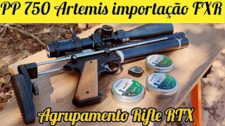 PISTOLA PCP PP750 DA ARTEMIS TESTE AGRUPAMENTO COM CHUMBOS RIFLE RTX LIGTH RTX MEDIUM E RTX HEAVY [upl. by Eve320]