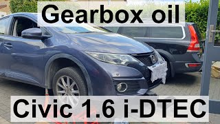 Honda Civic 16 iDTEC  Gearbox Oil Change  FK 9th Gen [upl. by Anilorak]