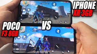 XIAOMI POCO F3 8GB vs IPHONE XR en FREE FIRE [upl. by Engis263]