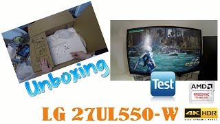 LG 27UL550W UNBOXING  TEST AVEC XBOX ONE X [upl. by Fritz]