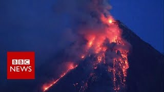 Timelapse of Philippines volcano eruption  BBC News [upl. by Clayborn592]