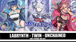 LIMIT ONE FESTIVAL WITH FIEND WAIFUS  LABRYNTH TWIN UNCHAINED Deck  YuGiOh Master Duel Event [upl. by Atnamas]