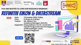 Research Webinar Refinitiv Eikon amp Datastream [upl. by Nomyt]