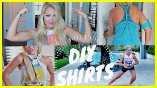 ❋ DIY Workout Shirts NO SEW ❋  Reconstruct your old Tshirts [upl. by Naujak]