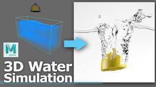 How to make 3D Water Simulation 3D object Dropping into Water Tank [upl. by Talyah]