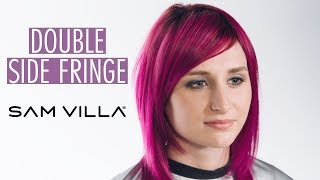 How to Cut Side Sweeping Bangs to Wear to Either Side  Double Side Fringe [upl. by Kensell]